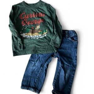 2T outfit, including a pair of jeans that are like new and a long sleeve